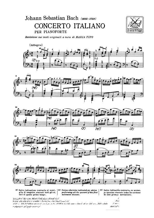Concerto Italiano Bwv 971 - Per Pianoforte - pro klavír